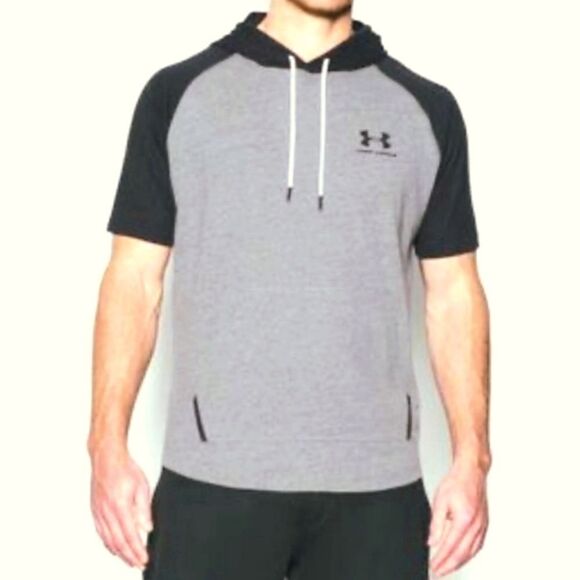 Under Armour Men's HeatGear Hooded Short Sleeve Pullover Shirt - Picture 11 of 12
